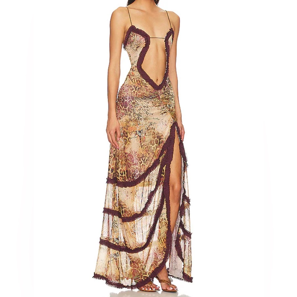 Jaded London Multicolor Sheer Maxi Dress